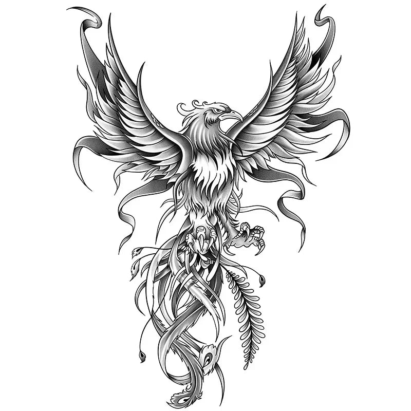 Phoenix Spreads Wings - Full Back - InkOMG