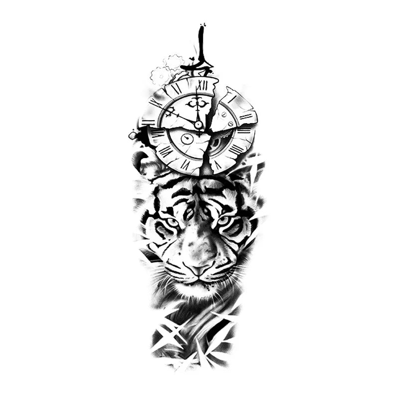 Tiger & Clock - InkOMG