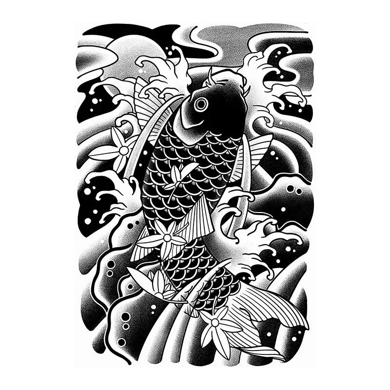 Koi Fish Ukiyo-e - InkOMG