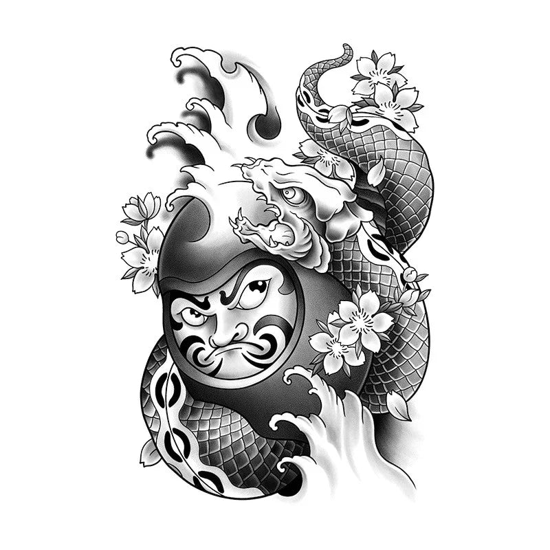 Daruma & Snake - InkOMG