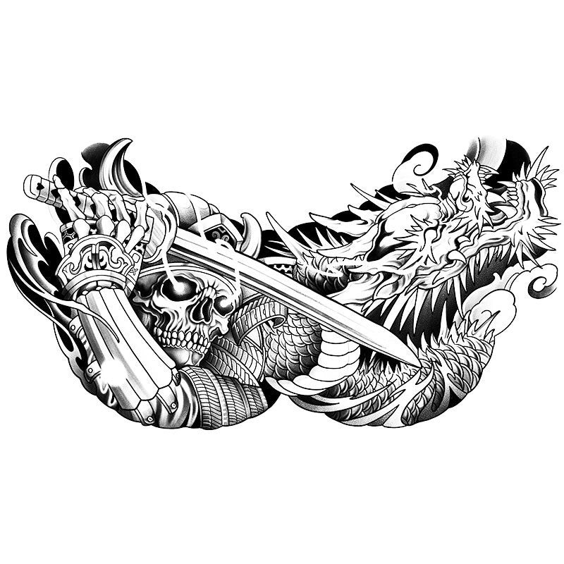 Totenkopf Samurai & Drache