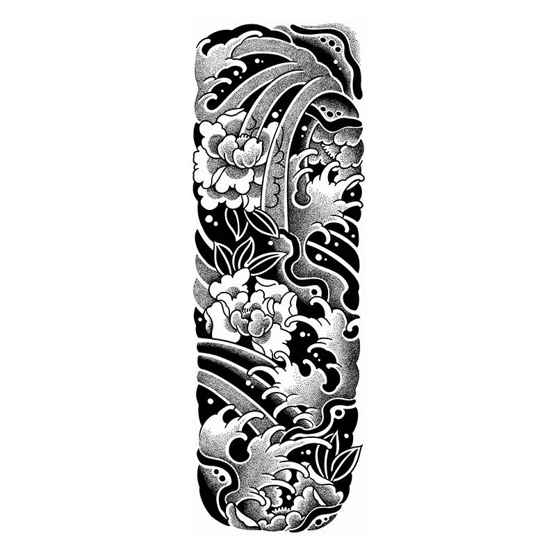 Flower & Wave Ukiyo-e - InkOMG