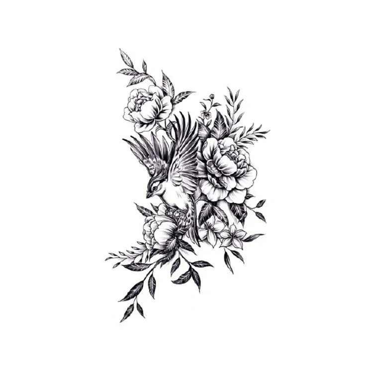 Little Bird & Flowers - InkOMG