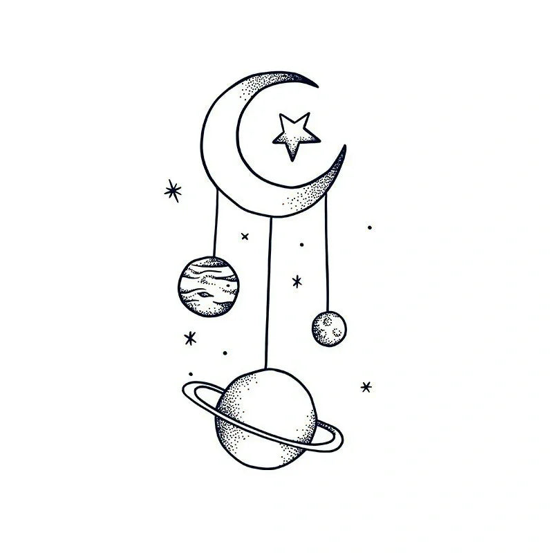 Moon & Planets Celestial - InkOMG