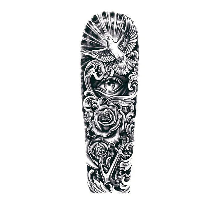 Pigeon & Eye & Roses - InkOMG