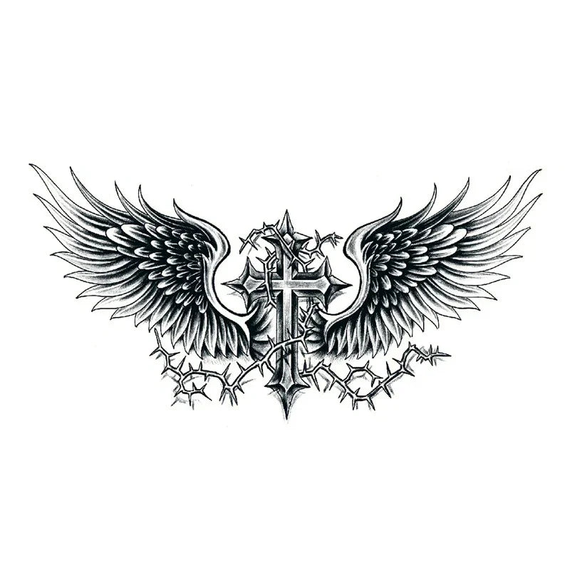 Wings & Thorn Cross - InkOMG