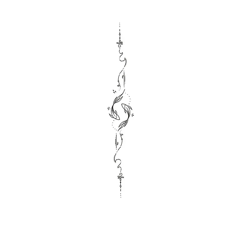 Pisces - Spine Tattoo - InkOMG