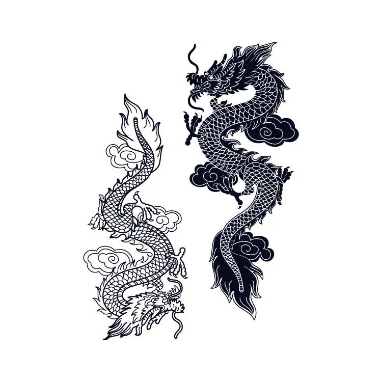 Black & White Dragons - InkOMG