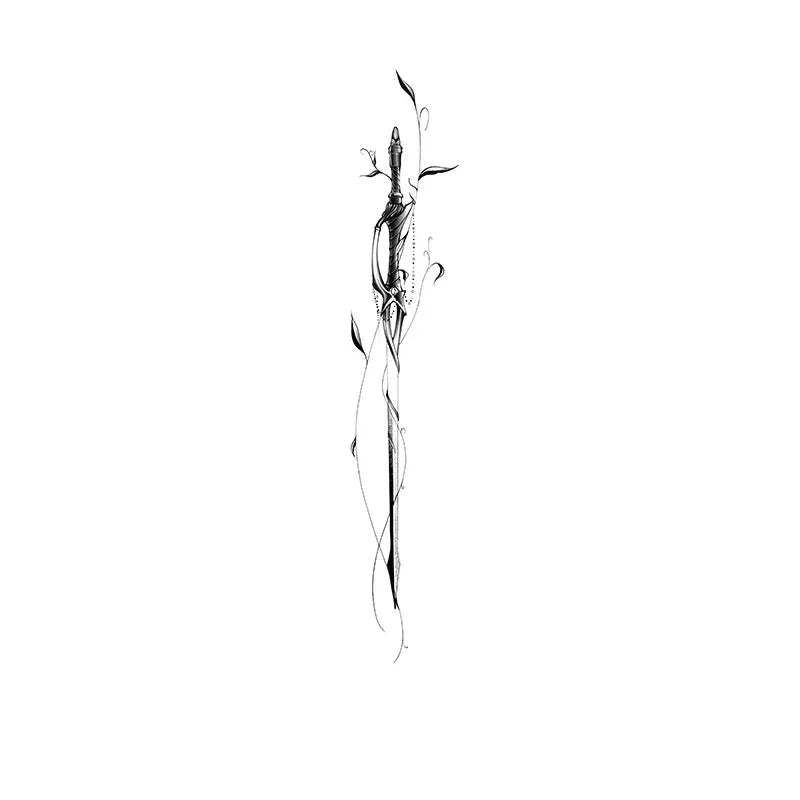 Willow Sword - Spine Tattoo - InkOMG