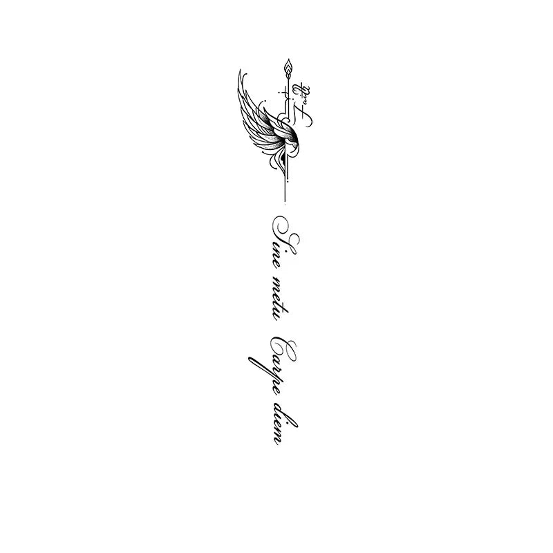 Sine Metu, Carpe Diem - Spine Tattoo - InkOMG