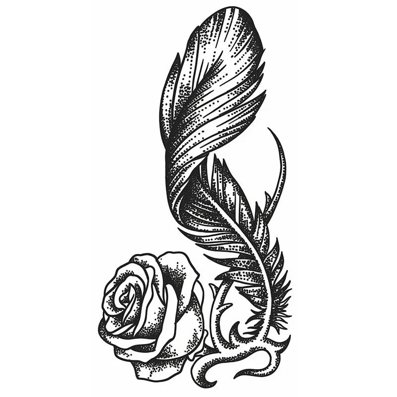 Feather Rose - InkOMG