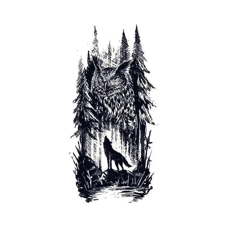 Night Owl & Wolf - InkOMG