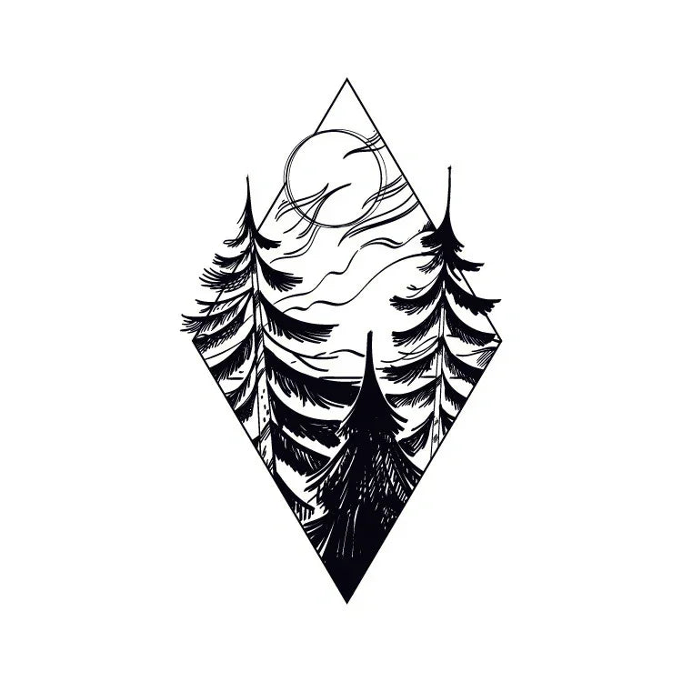 Forest Full Moon - InkOMG