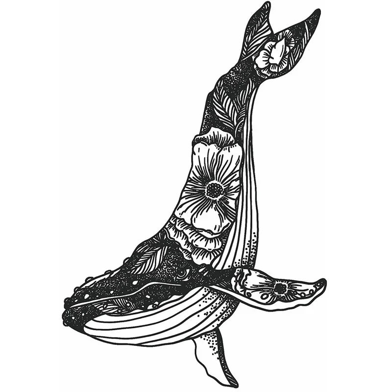 Flower Whale - InkOMG