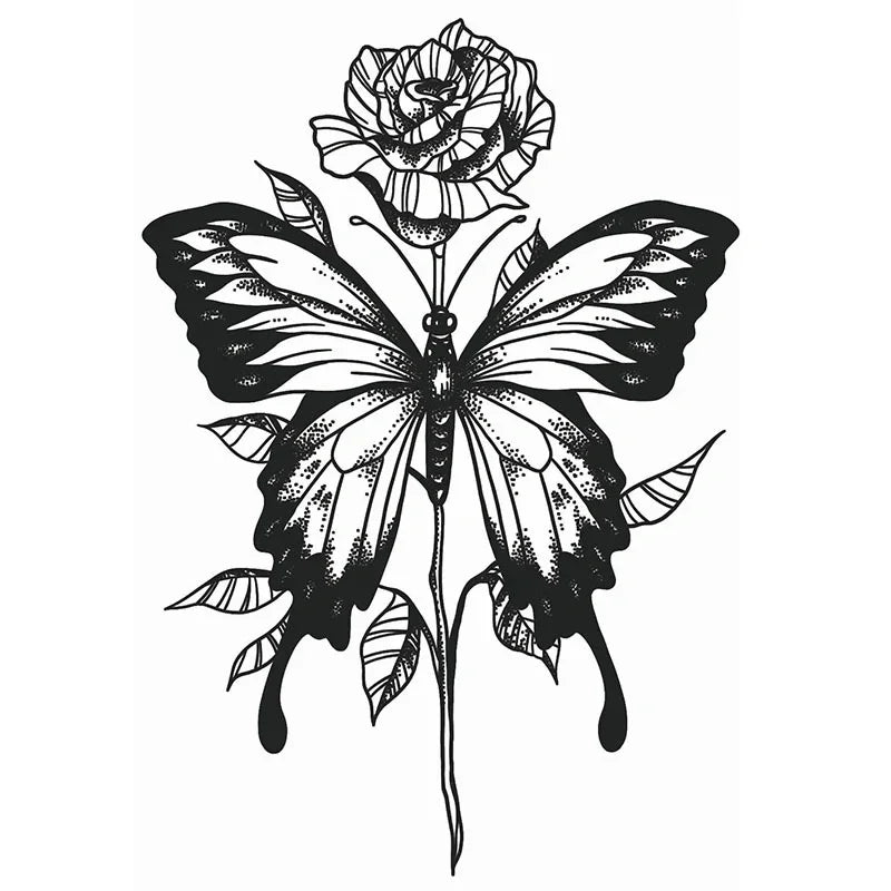 Rose & Butterfly - InkOMG