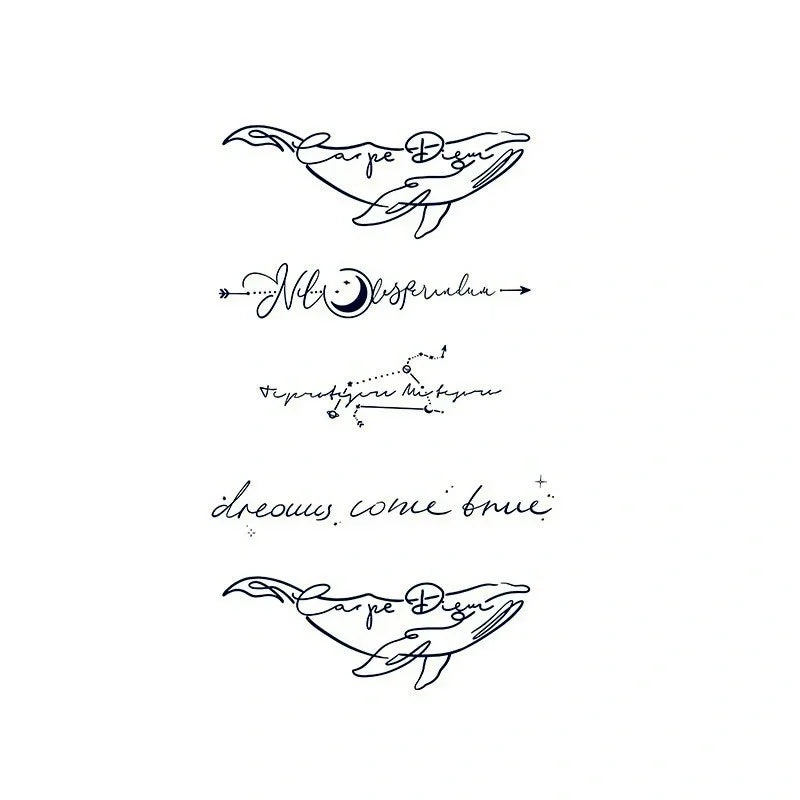 Inspirational Quote Set – Whale & Star - InkOMG