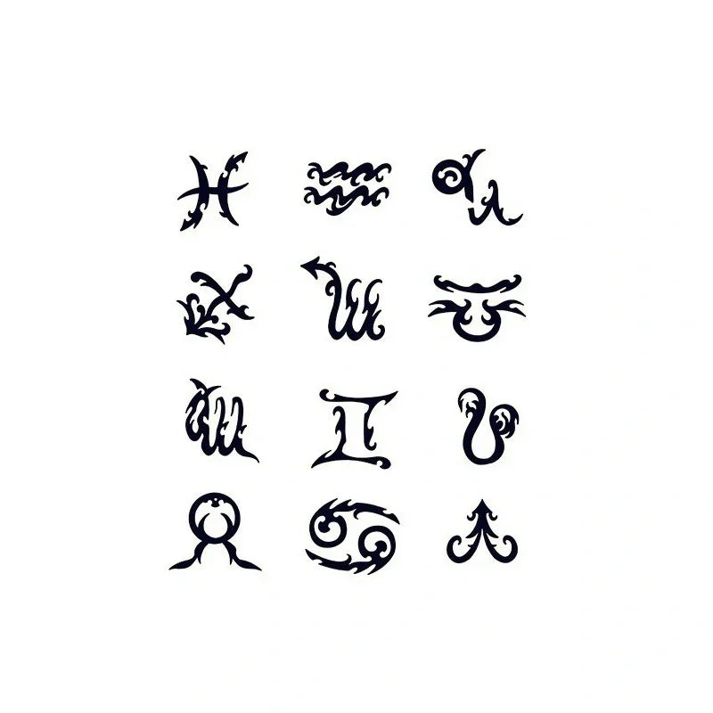Tribal Zodiac Set – 12 Horoscope Signs - InkOMG