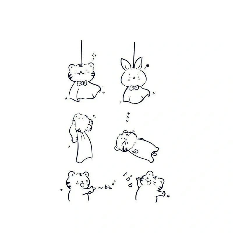Cute Animal Character Set – Tiger & Bunny Expressions - InkOMG