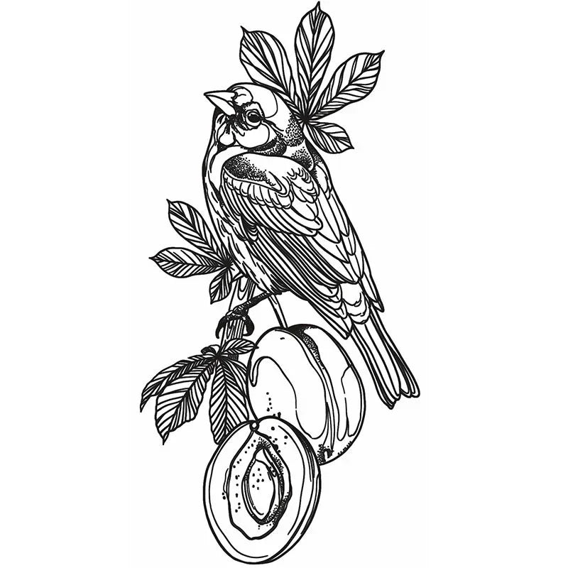 Birds on a Fruit Tree - InkOMG