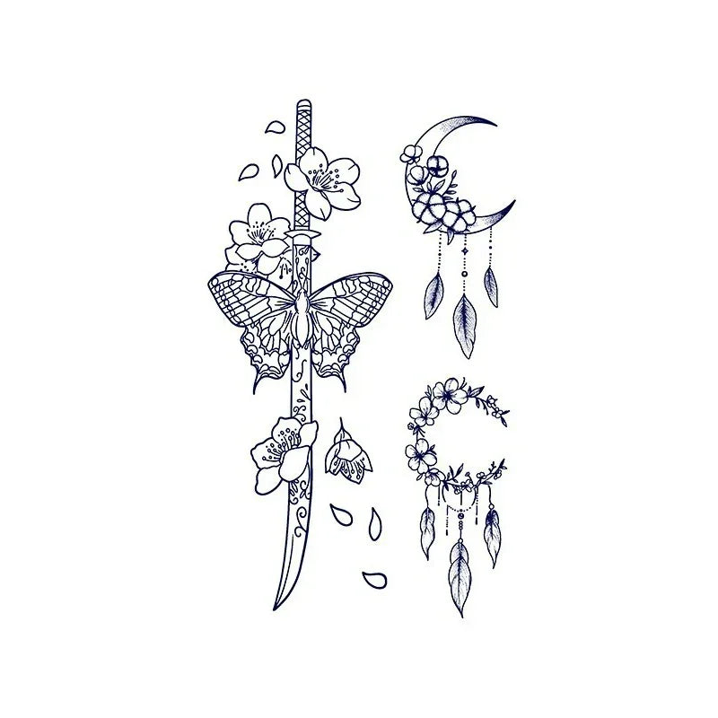 Floral Blade & Butterfly - InkOMG