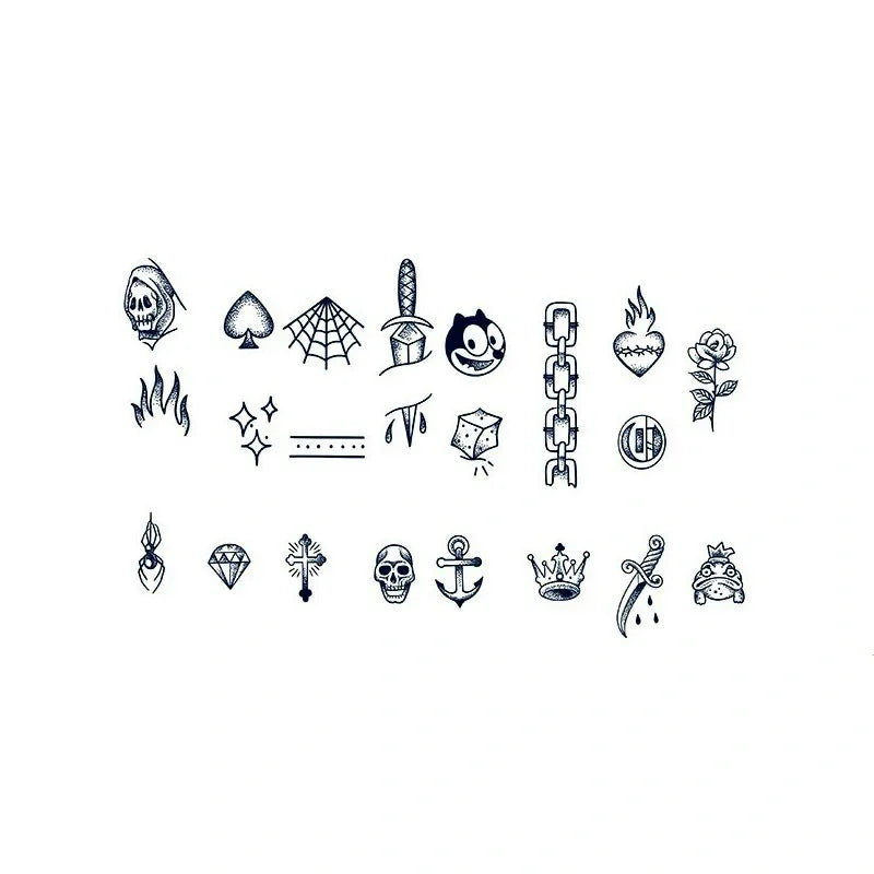 Flash Icons – Skull, Cross & Rose - InkOMG