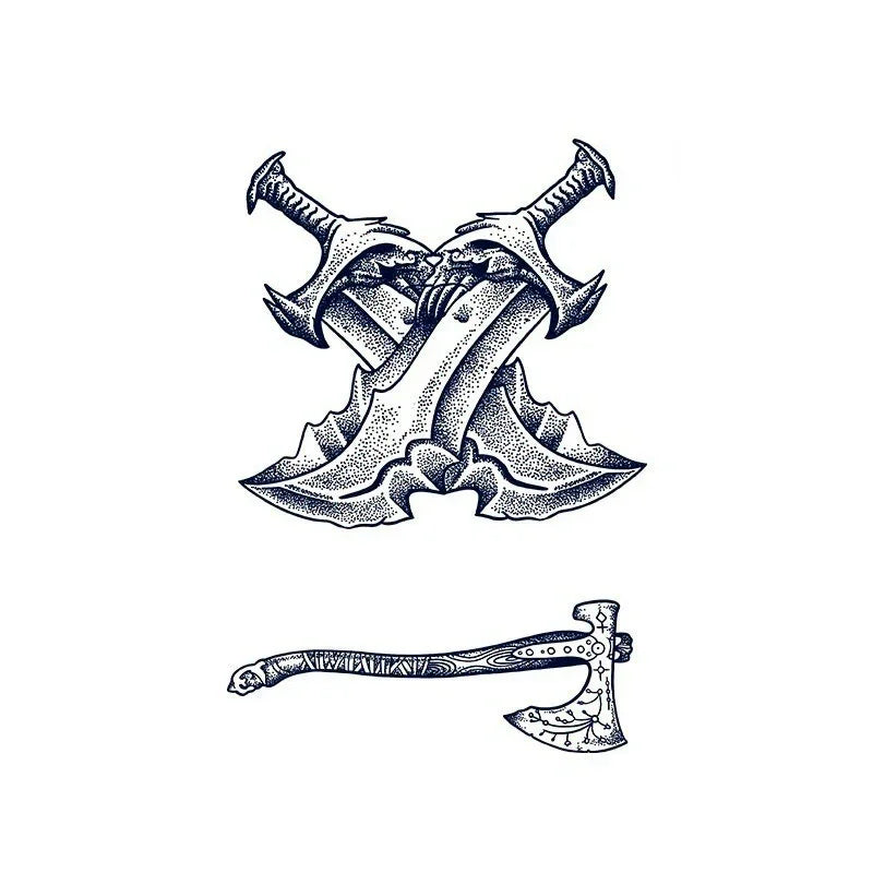 Viking Axe & Crossed Swords - InkOMG