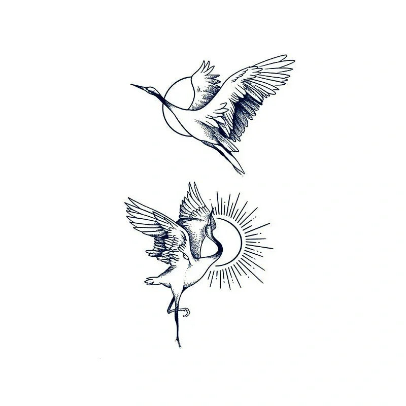 Sun & Moon Cranes - InkOMG
