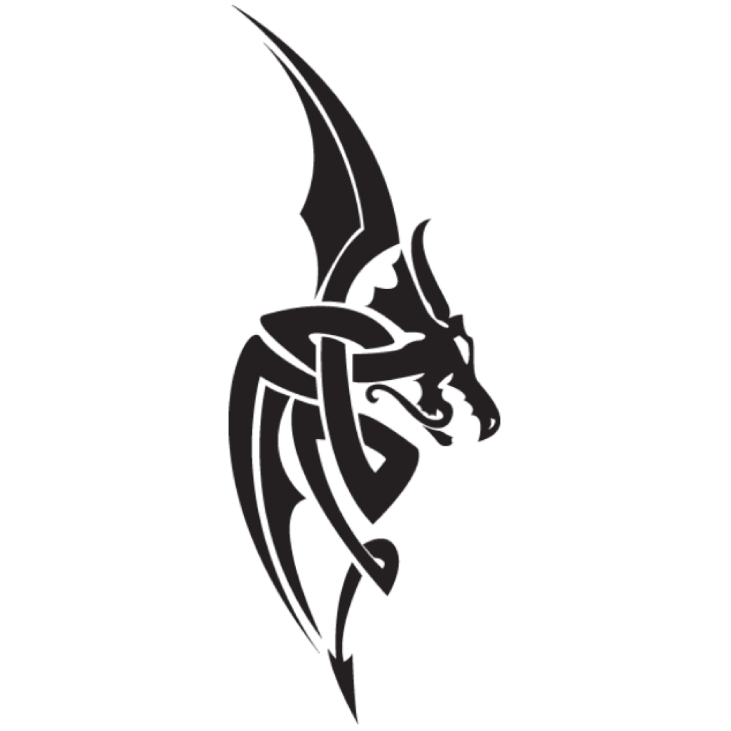 Abstract Tribal Dragon Blackwork