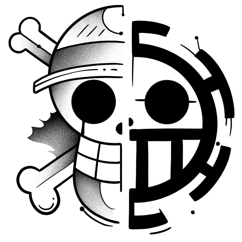 Luffy & Law (One Piece) tattoo design