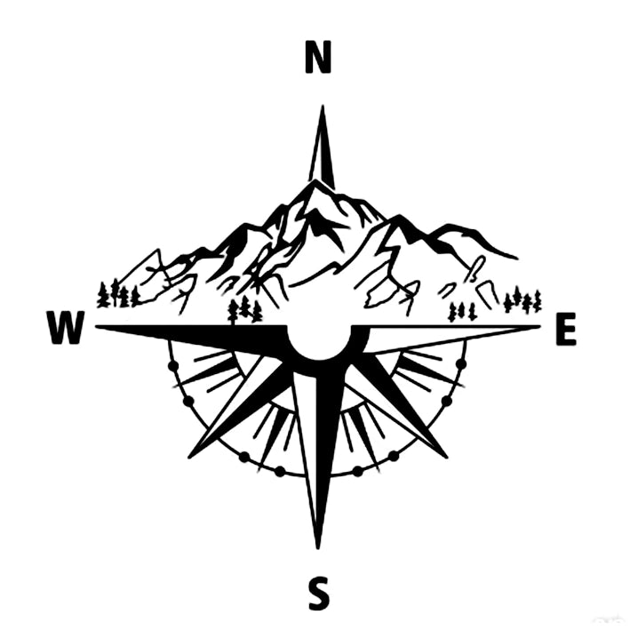 Mountain Compass tattoo design