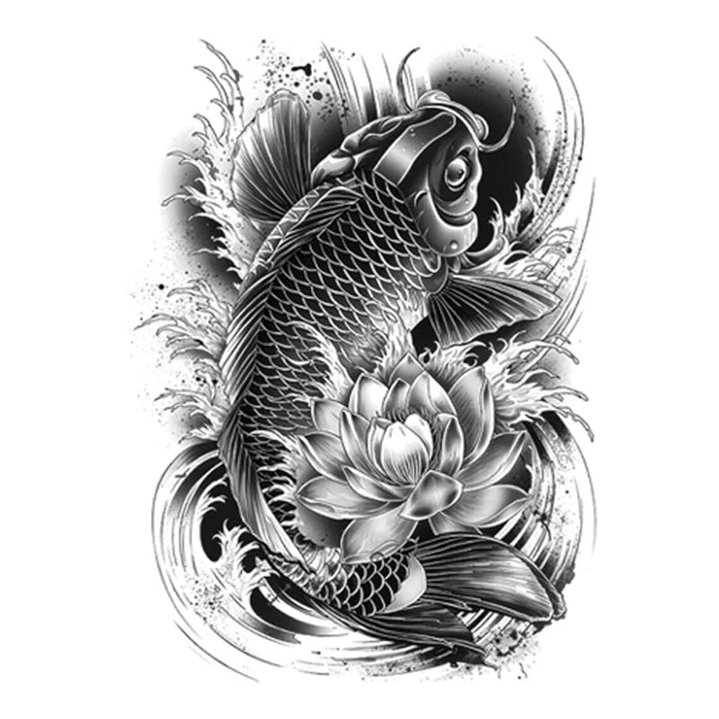 Koi Fish & Lotus - Full Back