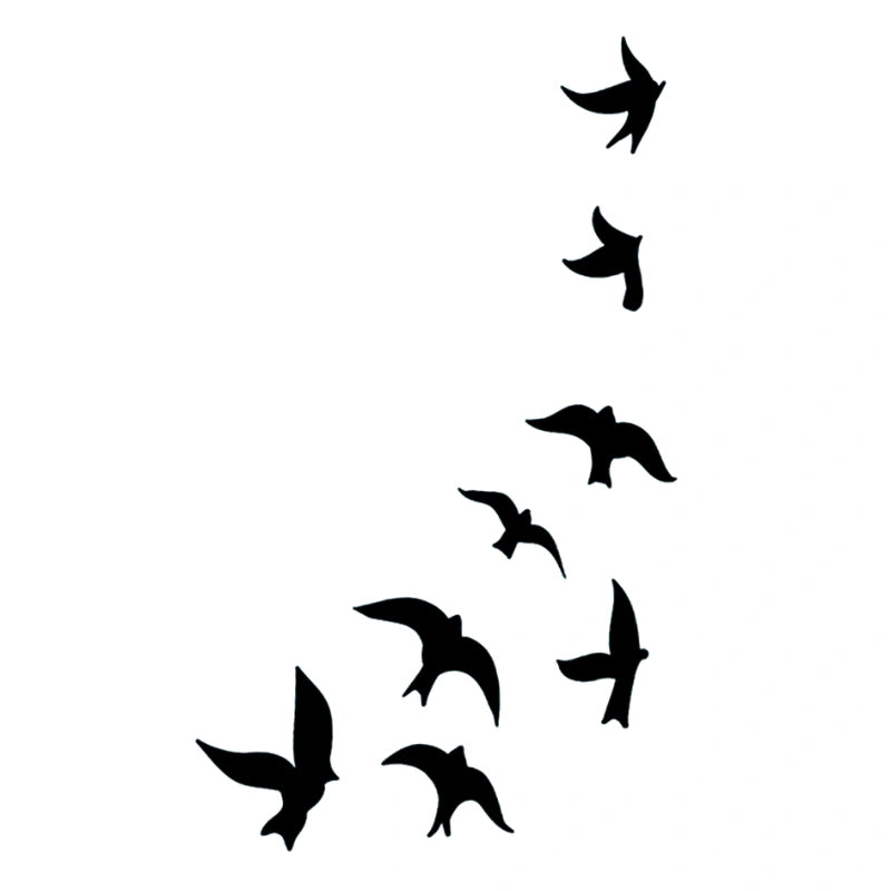 Flying birds semi-permanent tattoo design from the Ink Starter Set (4-Pack)
