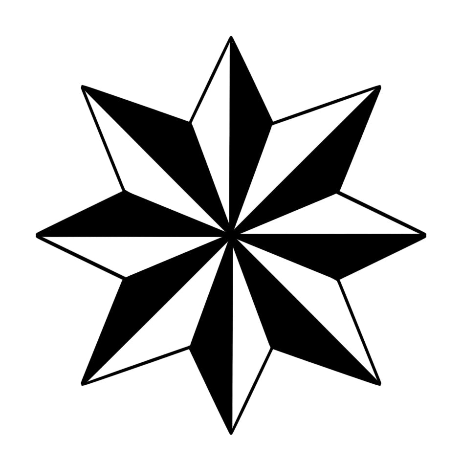 Bold geometric star semi-permanent tattoo design from the Ink Starter Set (4-Pack)