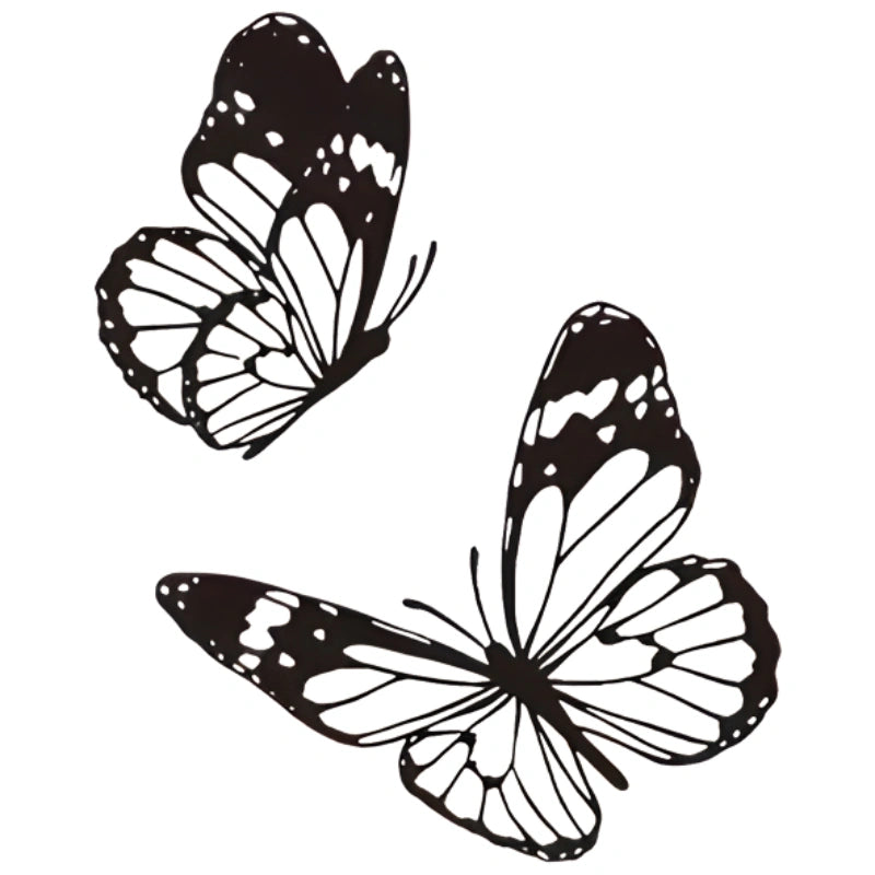 Two butterflies semi-permanent tattoo design from the Moonlit Butterflies Mini Set (4-Pack).