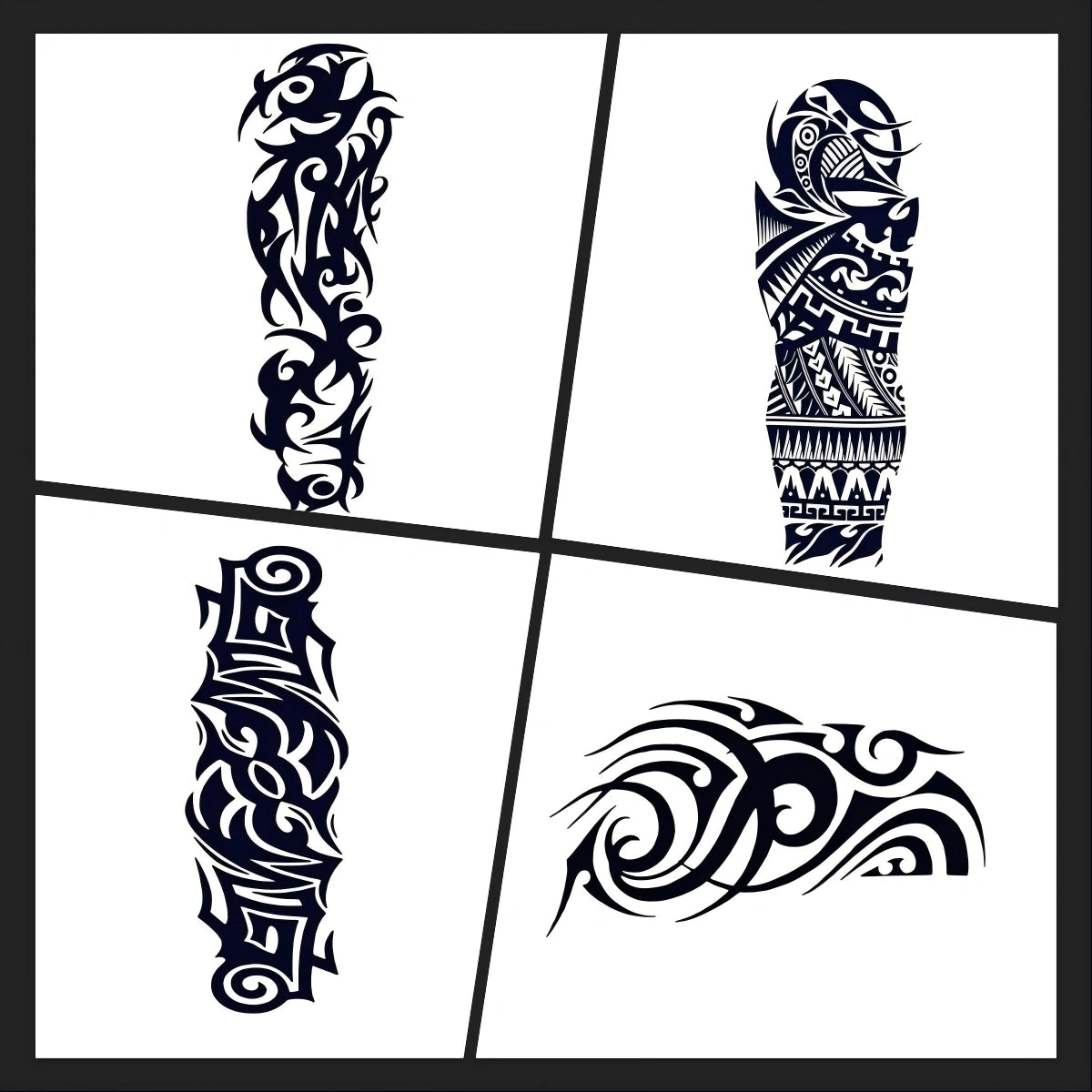 Power Waves & Tribal Set Tattoo Designs
