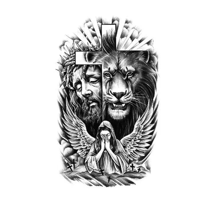 Jesus & Lion - InkOMG