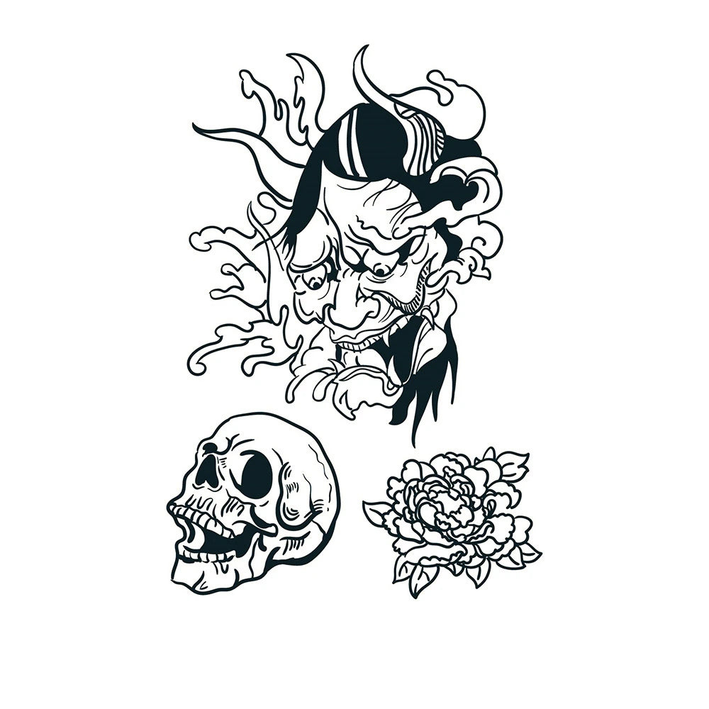 Hannya & Skull & Flower