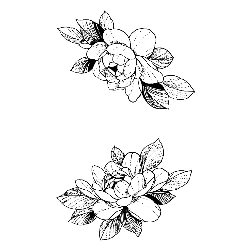 Camellia Bloom Pair tattoo design