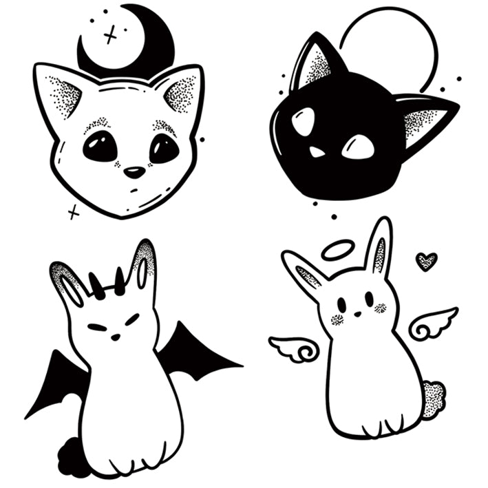 Cats & Bunnies Set tattoo design