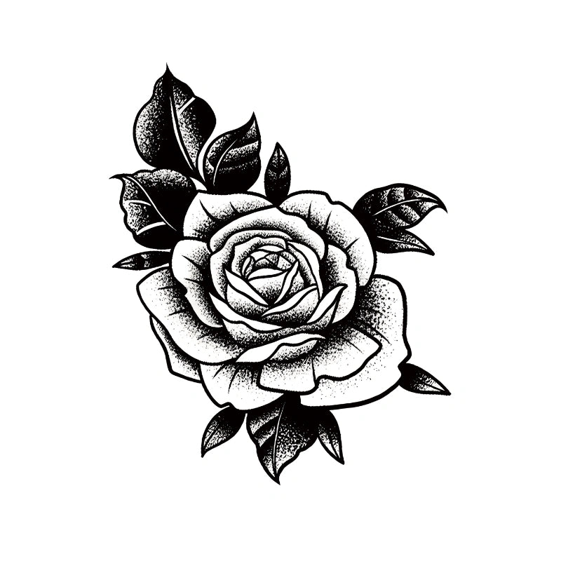 Classic Rose Cluster tattoo design