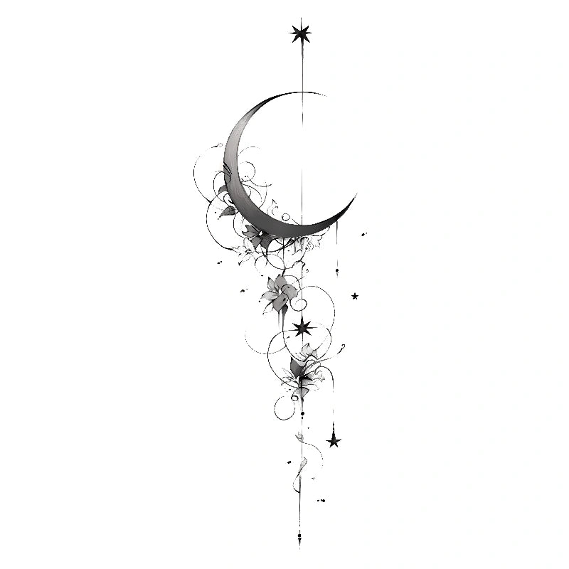 Crescent Axis - Floral Stars-InkOMG