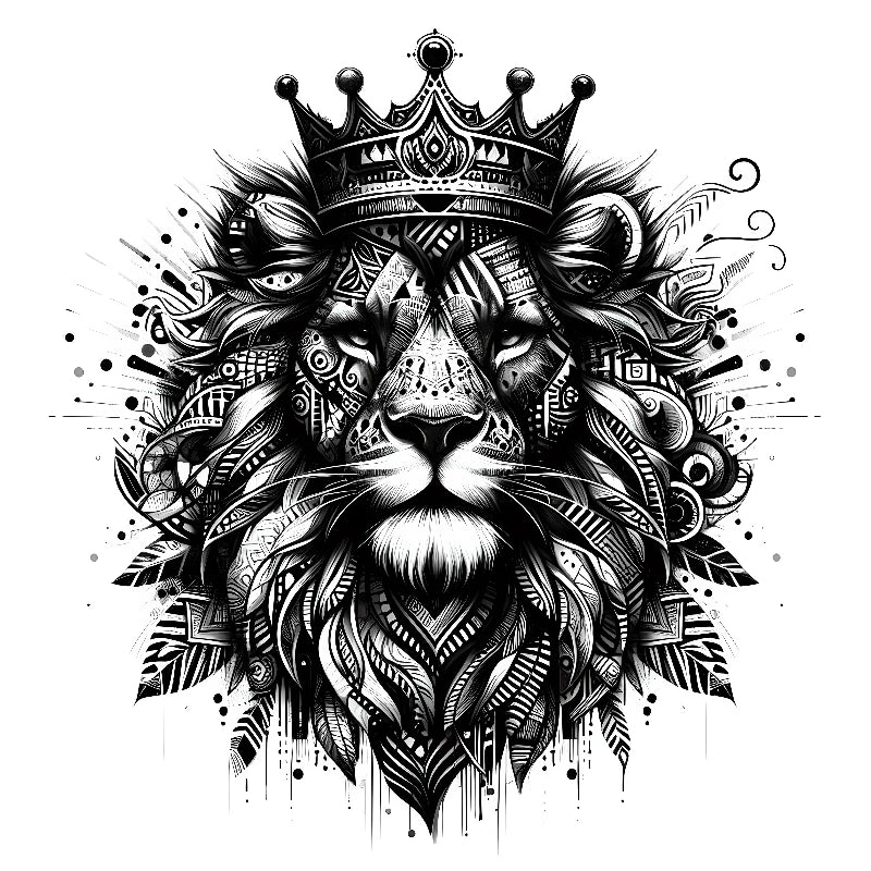 Crowned Lion tattoo design
