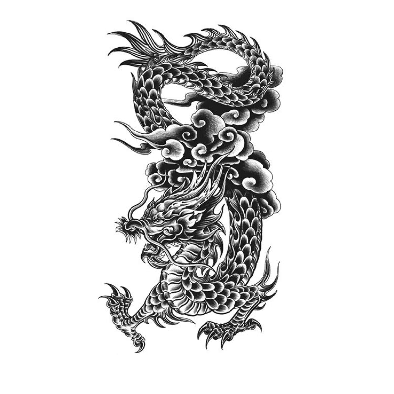 Dragon & Clouds tattoo design