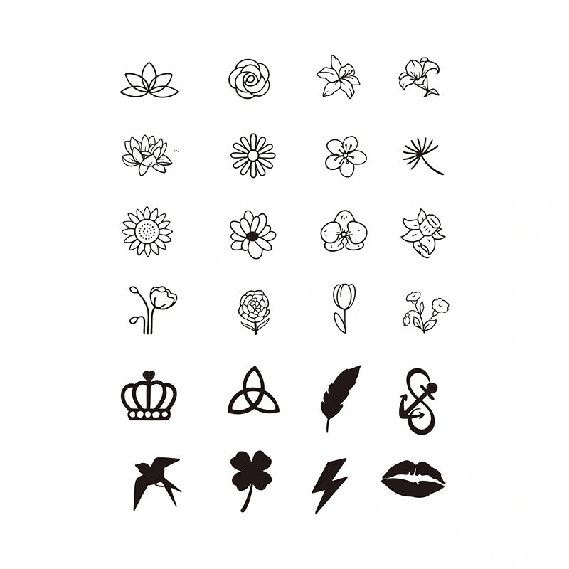 Flowers & Icon Minis tattoo design