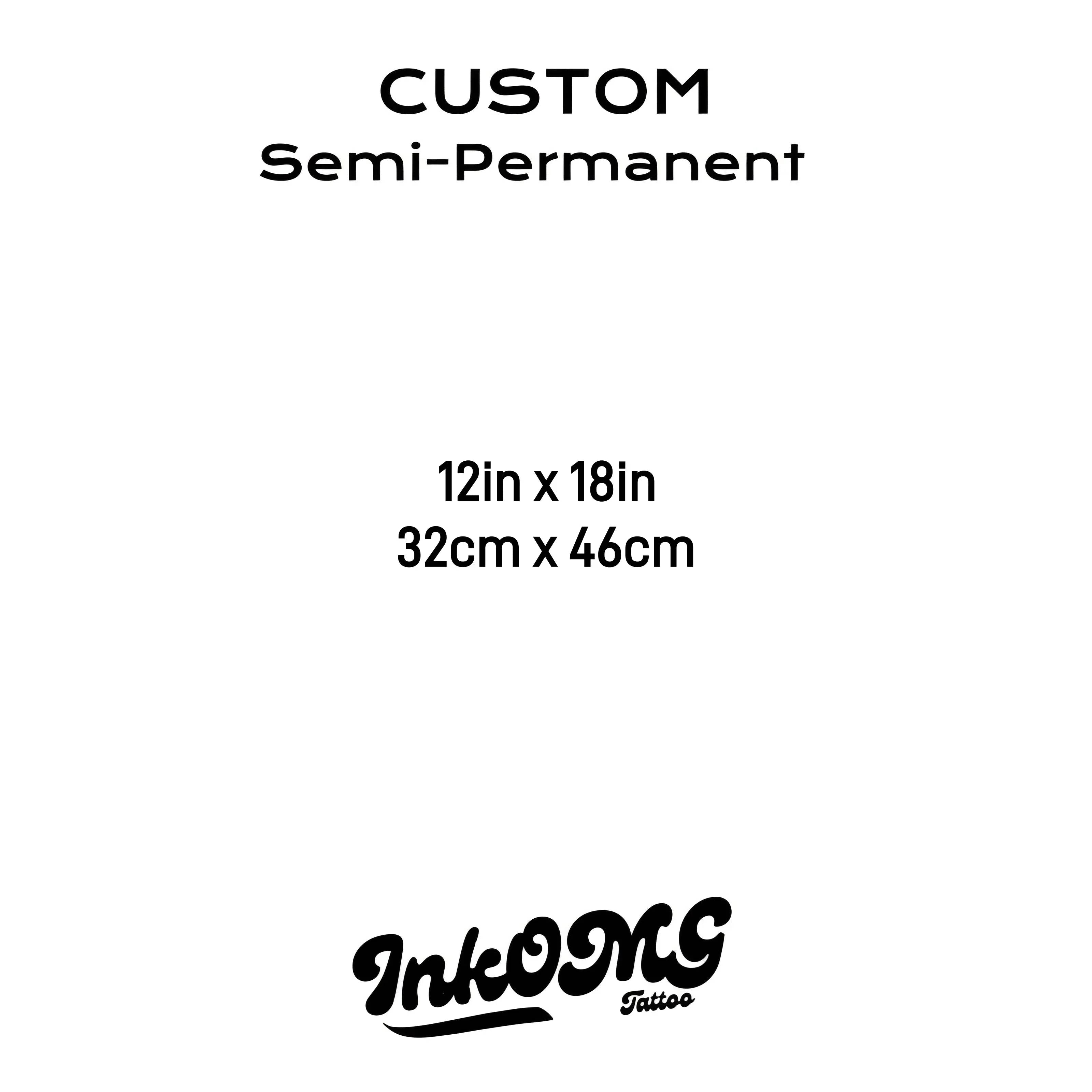 Full Back Custom Semi-Permanent Tattoo - InkOMG