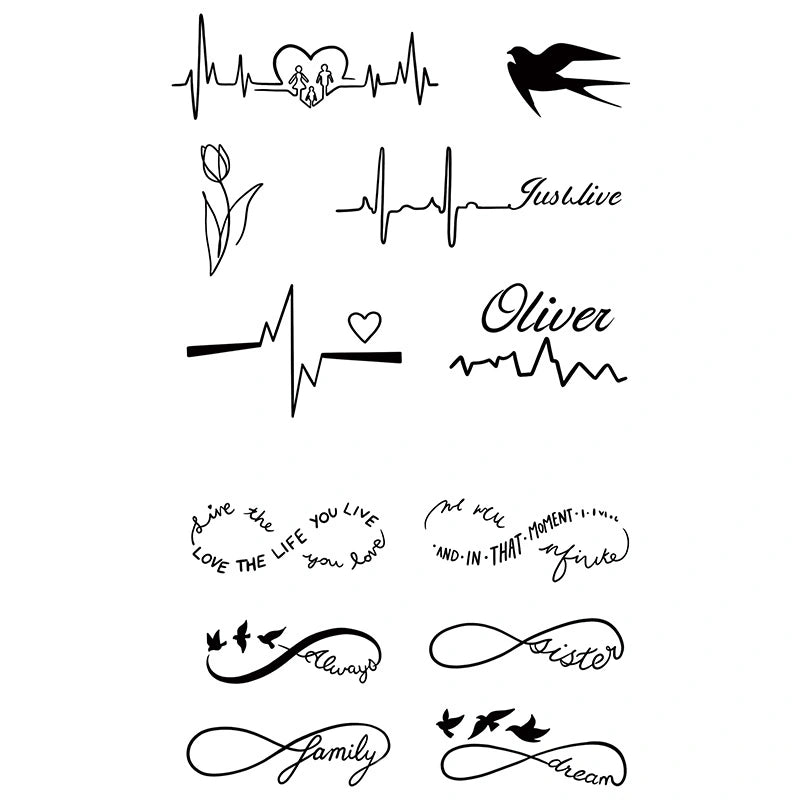 Heartbeat & Infinity tattoo design