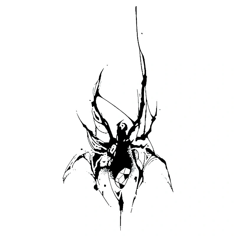 Ink-Splatter Spider — Semi-Permanent Tattoo | InkOMG