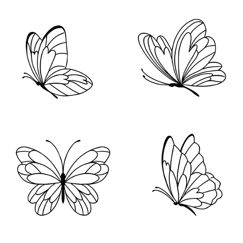 Linework Butterflies Set tattoo design
