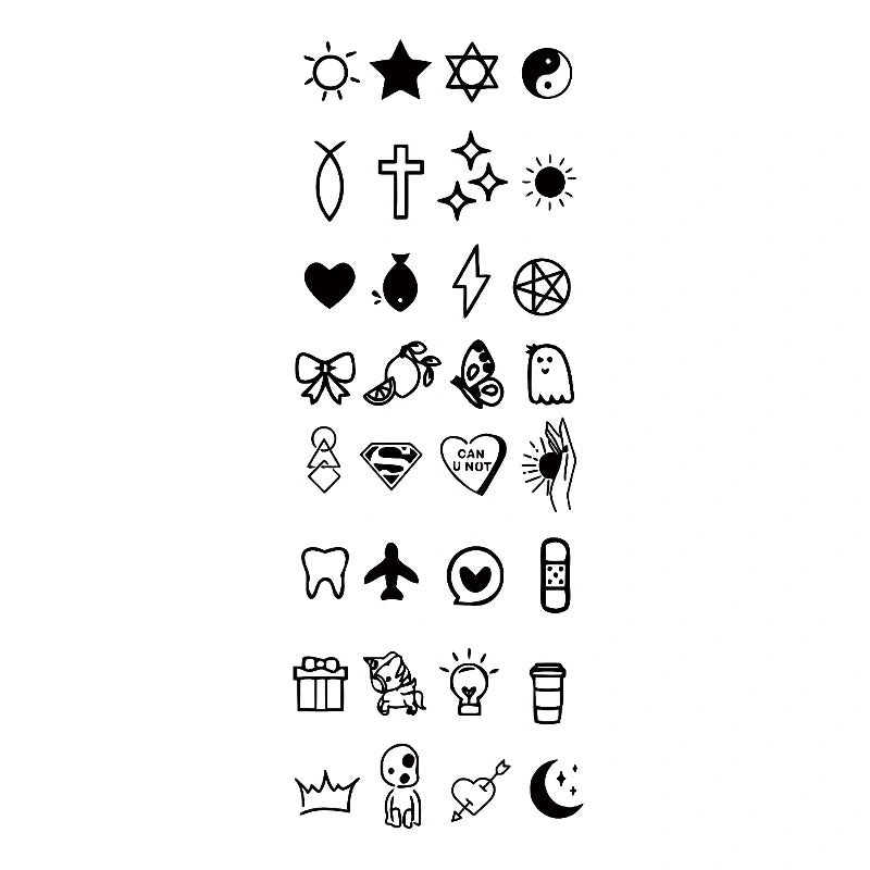 Mixed Mini Icons tattoo design