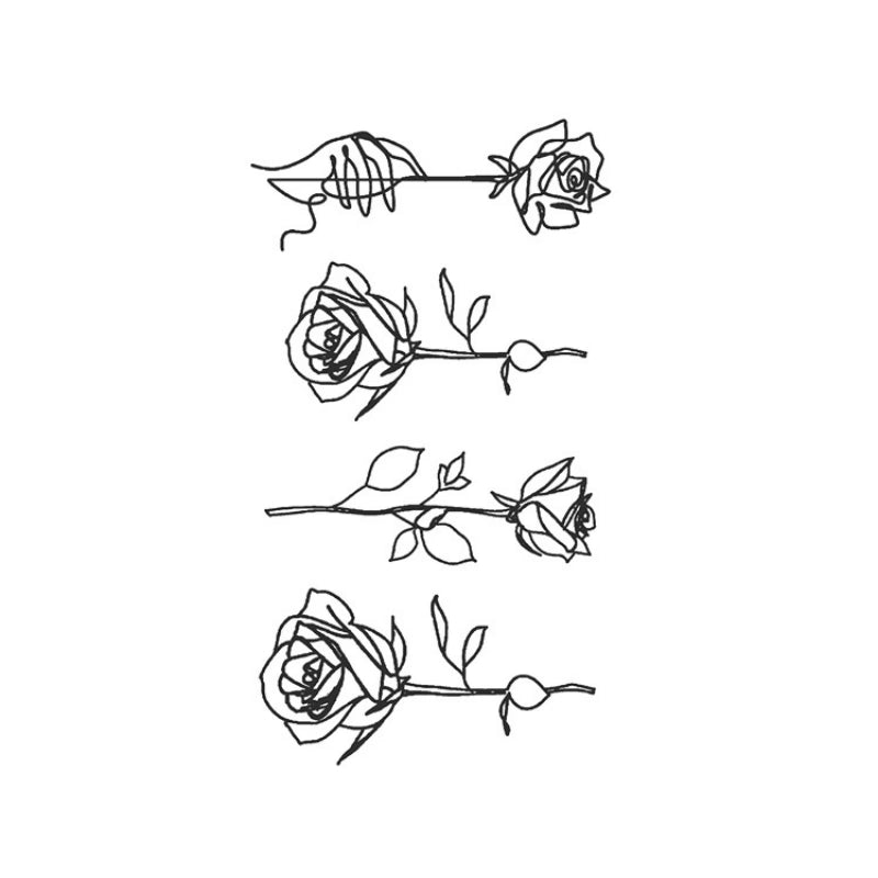 One-Line Roses Set tattoo design